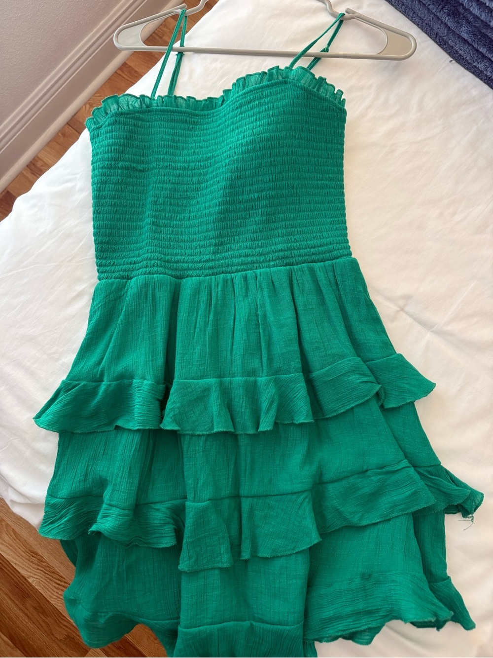 Bridget Smocked Ruffle Tiered Mini Dress Green Ruffled Smocked Sundress